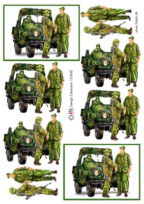 Militærmænd og bil, HM design, 10 ark